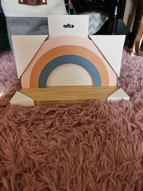 ✨️Wooden Rainbow Shelf Decor - Pink, Peach & Blue